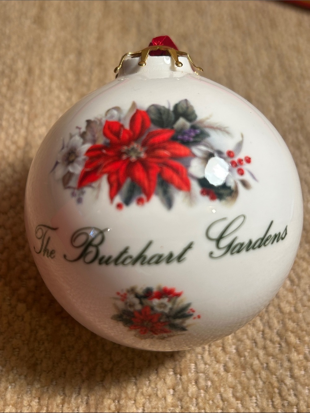 White Poinsettia Holiday Ornament